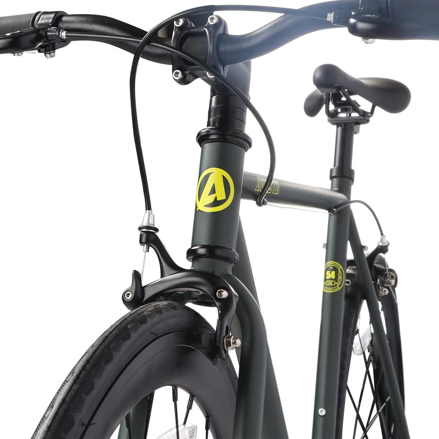 AVASTA Lightweight Unisex Single-Speed Fixed Gear Urban Commuter Bike for Women and Men,58 Green