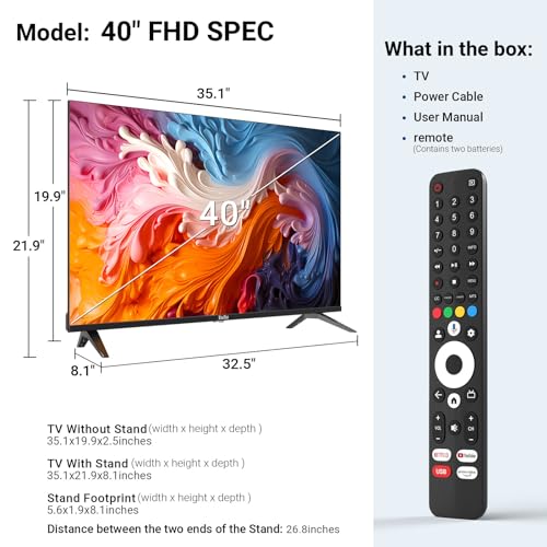 TuTu Google Smart TV Widescreen High Definition Slim Design