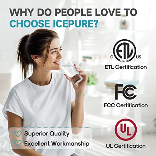 ICEPURE 3 in 1 Water Cooler Dispenser with Built-in Ice Maker, Hot Cold Room Temp Water and Bullet Ice, Top Loading 2, 3 or 5 Gallon, 26.5 Lbs per 24H Ice Maker, Child Safety Lock