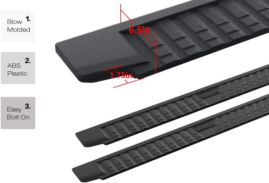 HD Ridez Blow Molding Running Boards Side Step Compatible with Chevy Colorado GMC Canyon 2015-2022 Crew Cab