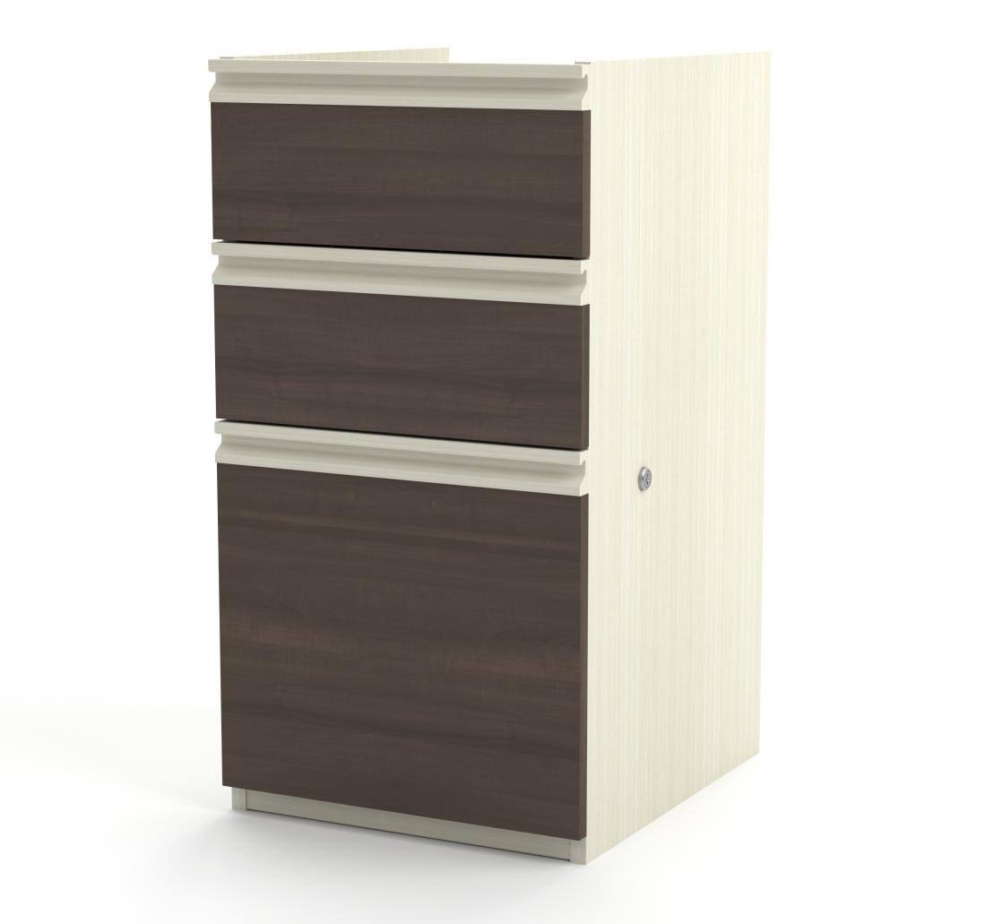 Bestar 99620-2139 Prestige + Pedestal (ready-to-assemble) in Bordeaux Graphite