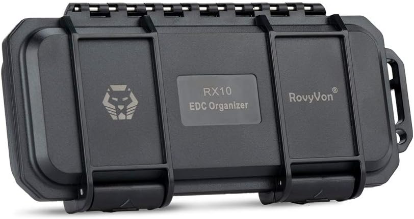RovyVon EDC Tool Case Box, Small Organizer Storage Case to Protect EDC Gears Gadgets, 1PCS, 7" x 3.2" x 1.5" (Black)