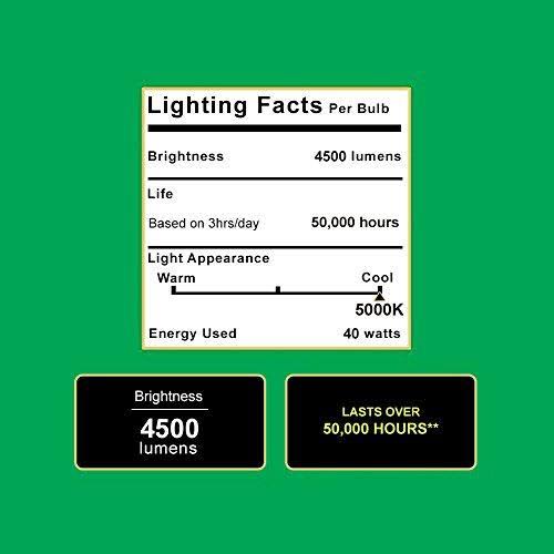 Sunco Lighting 10 Pack Flat Shop Light Utility Clear LED Fixture 40W 5000K, Daylight
