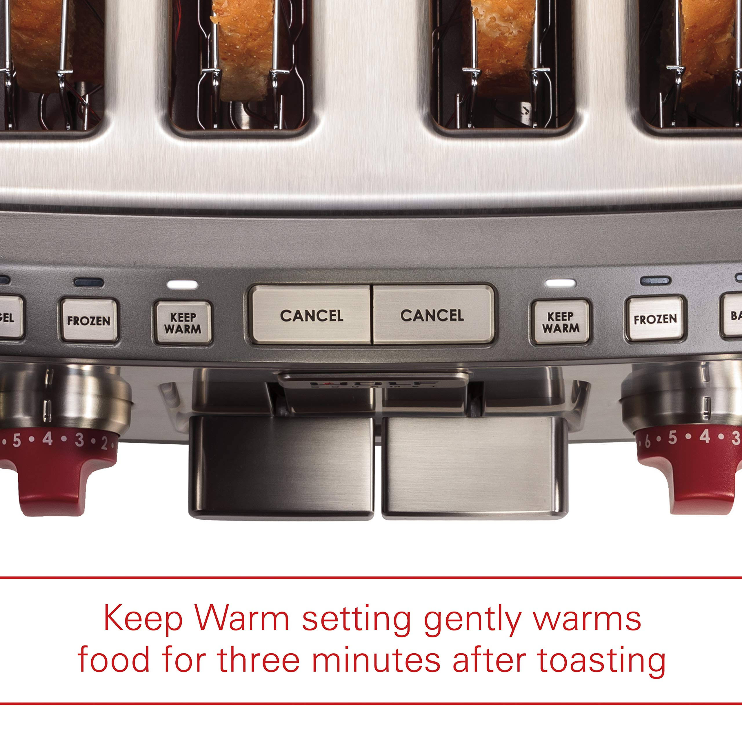 Wolf Gourmet 4-Slice Toaster, Red Knob
