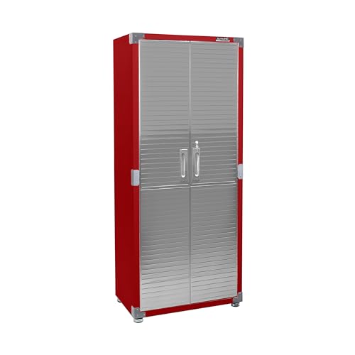 Seville Classics UltraHD Solid Steel Lockable Metal Storage Cabinet Locker Organizer, w/Adjustable Shelves for Garage, Warehouse, Office, Classroom, Granite, 48" W x 24" D x 72" H