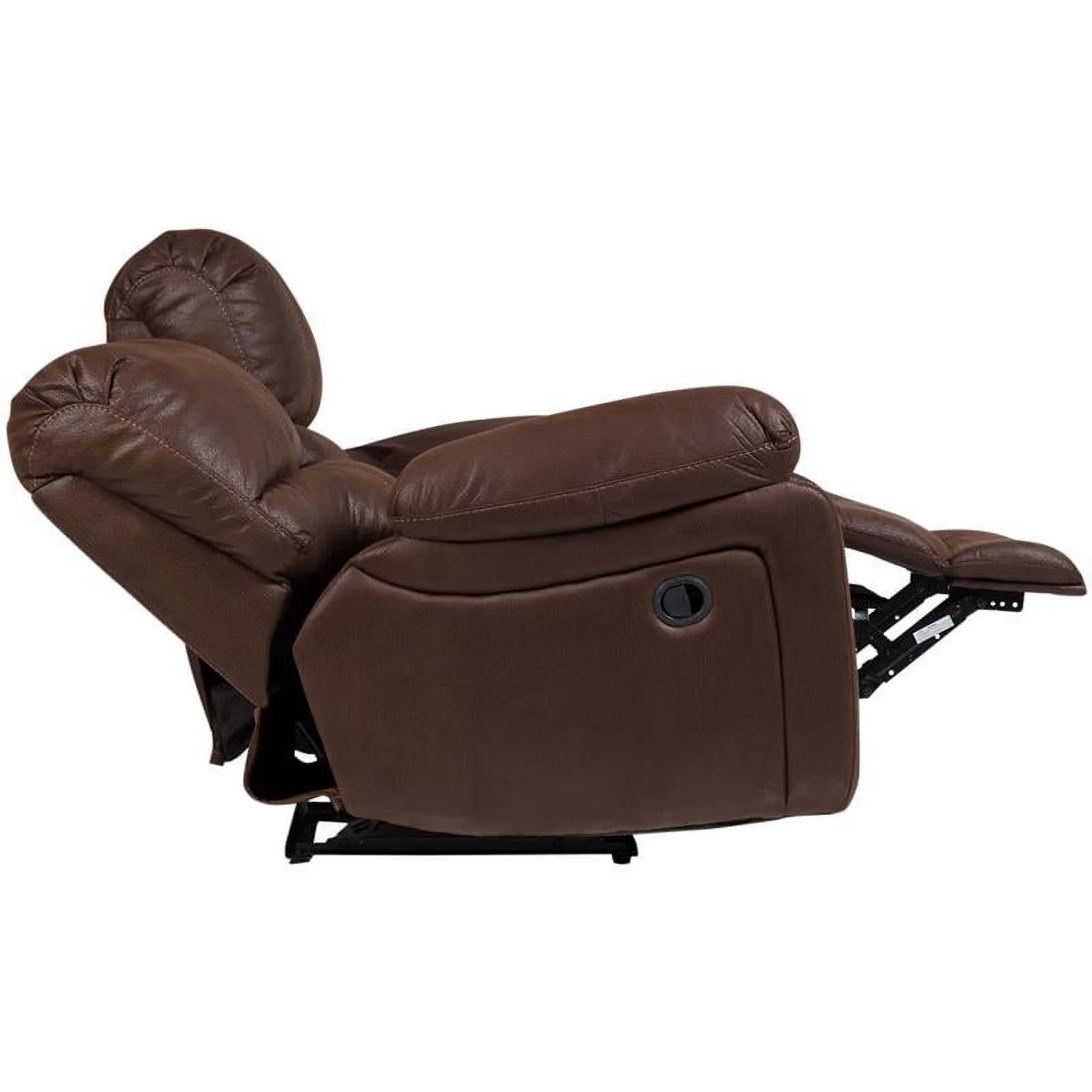 Corvallis Transitional Leather-Look Microfiber Reclining Loveseat - Brown
