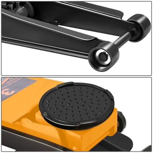 DNA MOTORING Floor Jack 3 Ton (6000 lbs) Capacity, Fast Lift Service Jack Low Profile Steel Heavy Duty Hydraulic Car Jack, Lifting Range 3"-20", Black, TOOLS-00475-BK