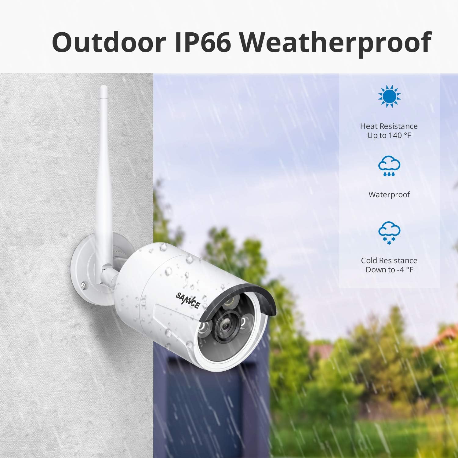 Wireless Security Camera System SANNCE 1080p 8 Channel WiFi IP NVR with 4 Pcs Outdoor Wireless CCTV Surveillance Cameras for Remote Access, Home Business, AI Human Detection, No Hard Drive