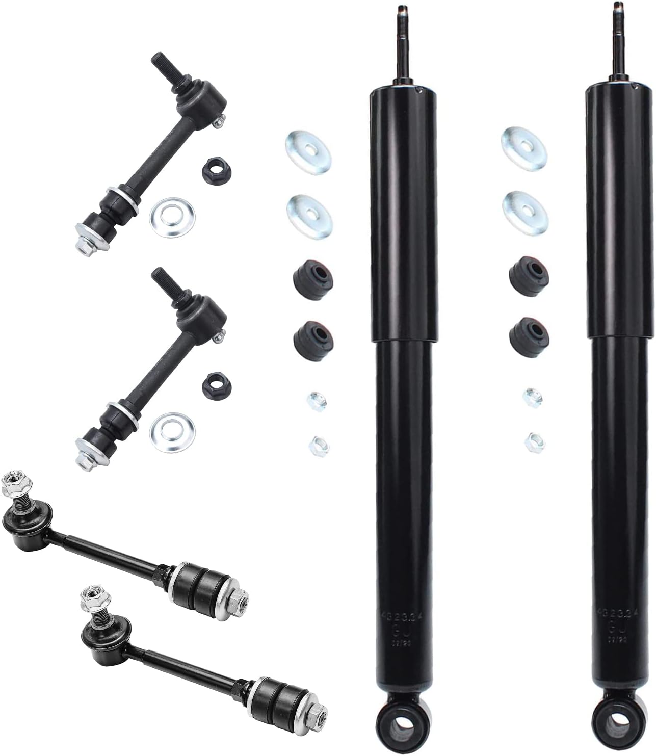 Detroit Axle - Front Complete Struts + Rear Shock Absorbers w/(4) Sway Bar Links - 8pc Suspension Kit - V6 4x4 Models - Check Vehicle Filter