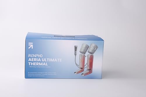 RENPHO Leg Massager with Heat for Circulation, FSA HSA Eligible Air Compression Calf Massager, Effective for Mother Father Reduce Swelling and Muscle Relaxation-Grey