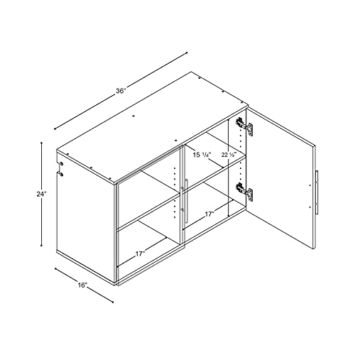 Prepac HangUps Upper Storage Cabinet - Elegant and Spacious Wall Cabinets to Maximize Your Storage, 36" Size, Classic White Finish