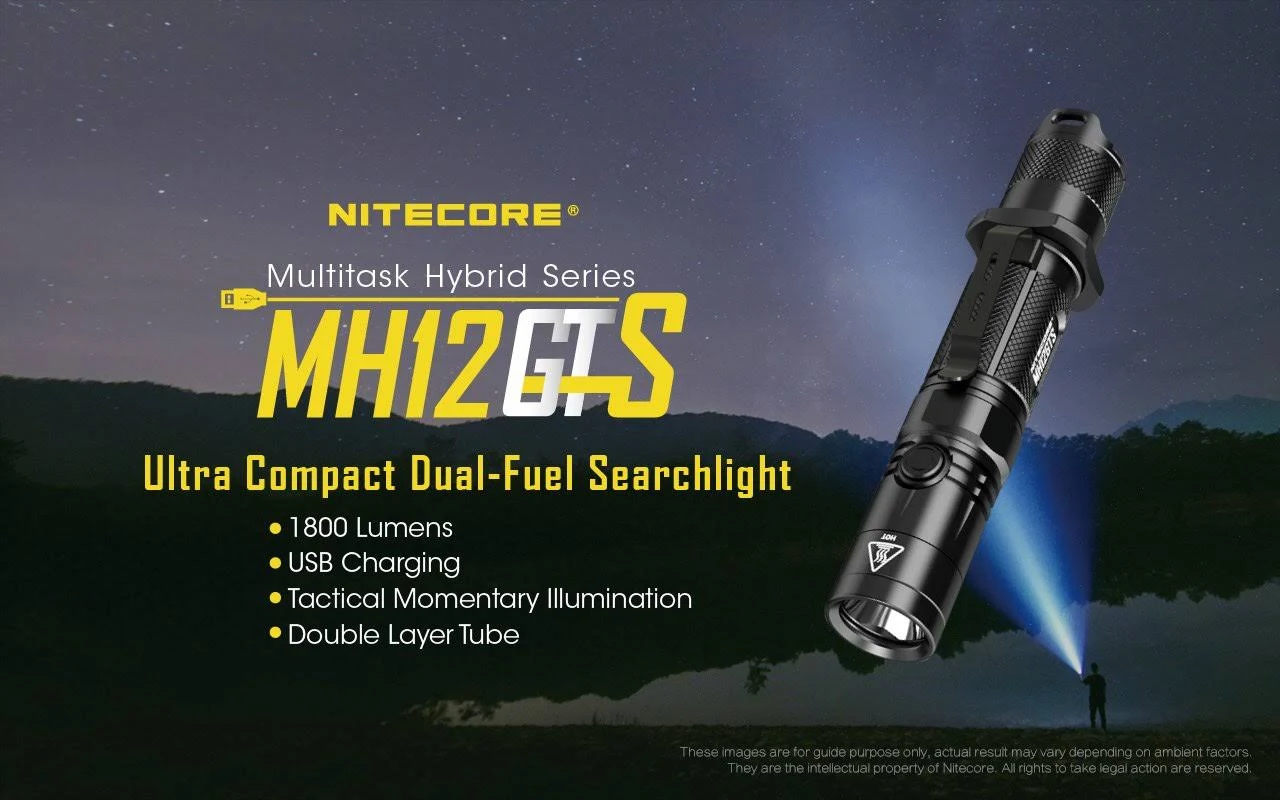 Nitecore MH12GTS 1800 Lumen USB Rechargeable Tactical Flashlight