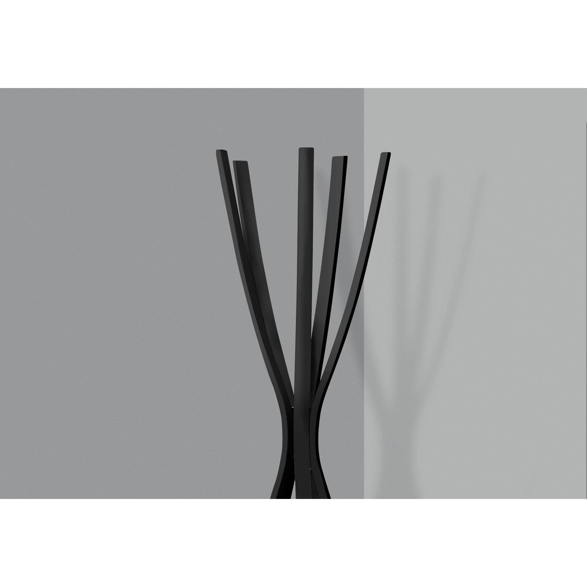 72x22 Contemporary Metal Coat Rack Satin Black - EveryRoom