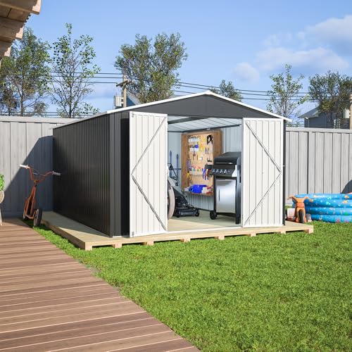 6x4 Ft Outdoor Storage Shed, Heavy-Duty All-Weather Tool Shed with Lockable Doors, Durable Resin Construction for, Patio & Backyard Organization Black