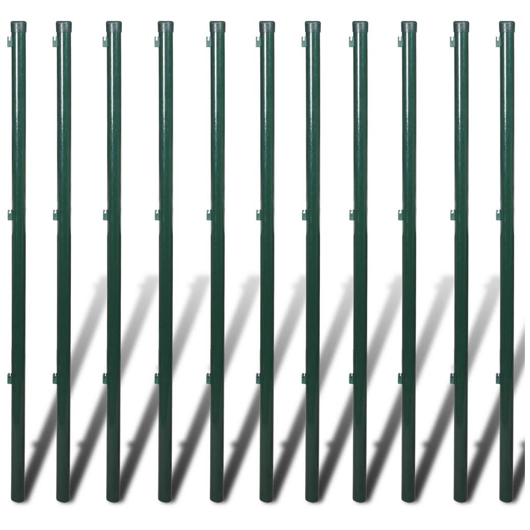 vidaXL Chain Link Fence with Posts Steel 3& 3x22 x 82& Green