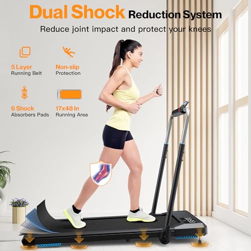 Walking Pad, Under Desk Treadmill with Incline, Portable Walking Pad Treadmill for Home and Office with APP & Remote Control and Smart Voice Control, 320+ lbs Capacity