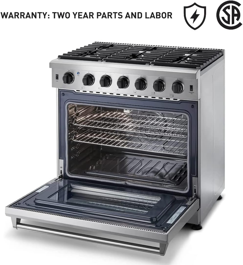 Thor Kitchen 30 in. 4.55 Cu. Ft. Freestanding Gas Range with 5 Burners, Continuous Cast Iron Grates, in Stainless Steel, LRG3001U