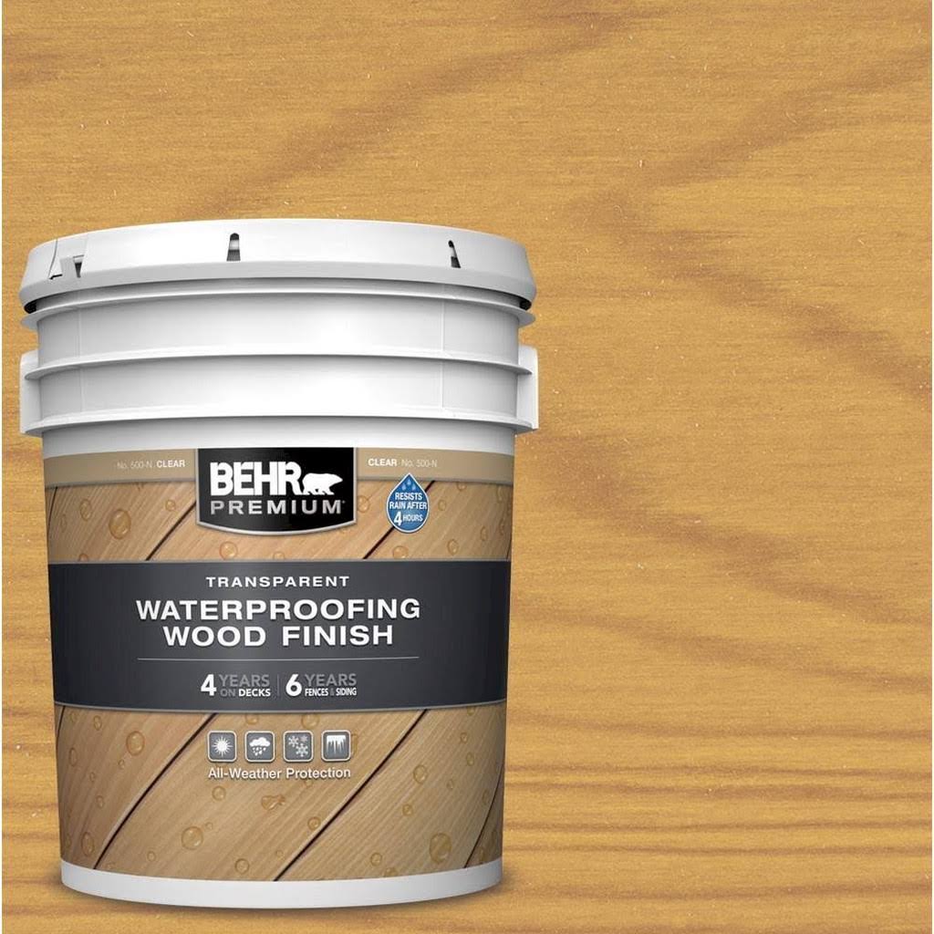 BEHR Premium 5 gal. Clear Transparent Waterproofing Exterior Wood Finish