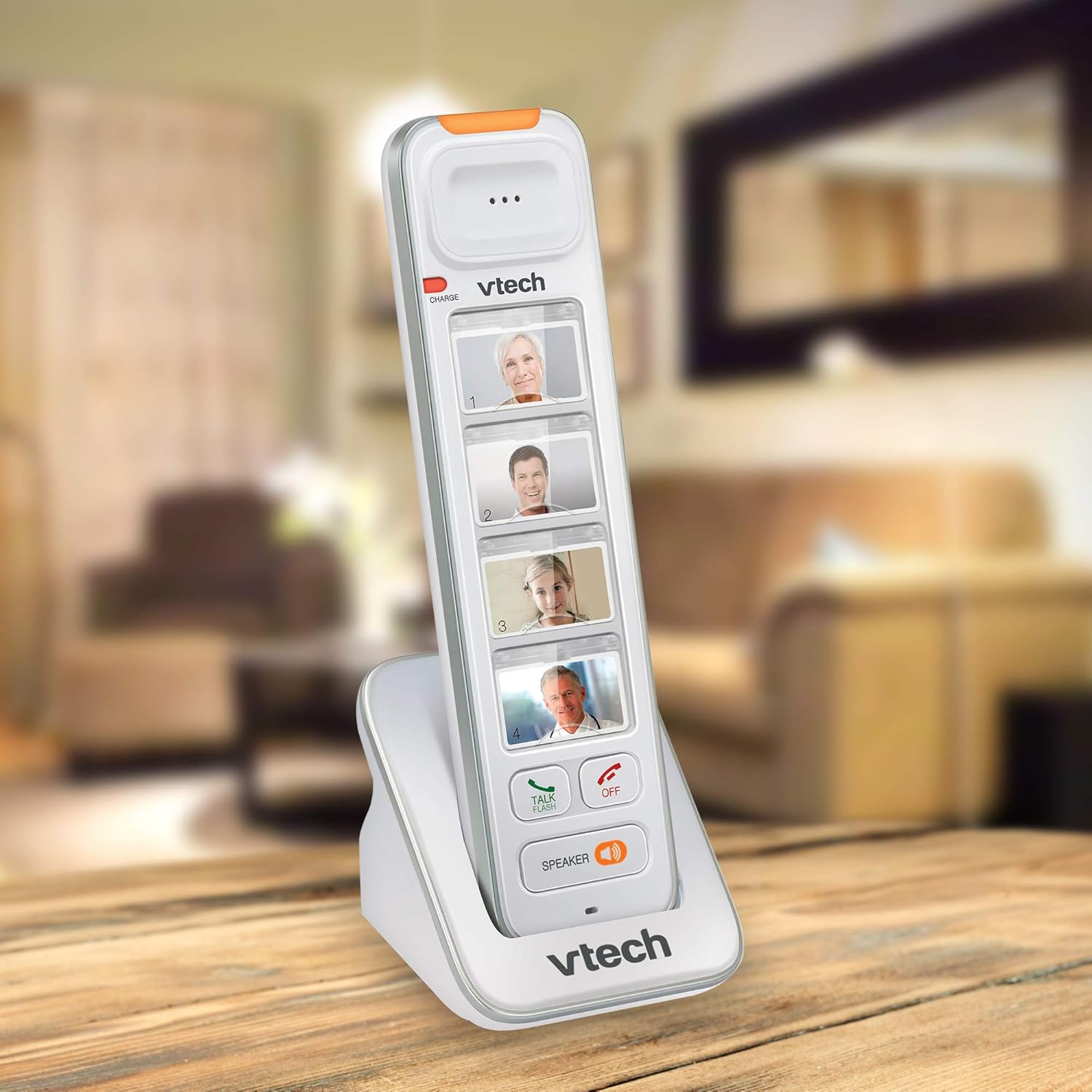 VTech SN5147 Amplified Corded/Cordless Senior Phone with Answering Machine, Call Blocking, 90dB Extra-loud Visual Ringer, One-touch Audio Assist on Handset up to 50dB, Big Buttons and Large Display