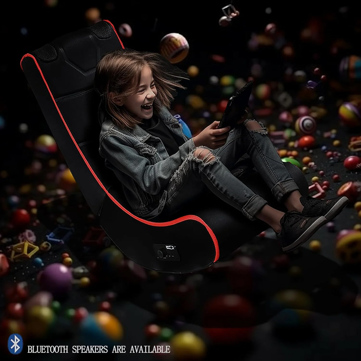 Video Gaming Chair  Floor Chair Rocker for TV  Reading  Playing Video Games with Back Support  Adjustable Foldable Backrest Meditation Soft Rocker Chair for Teens and Adults