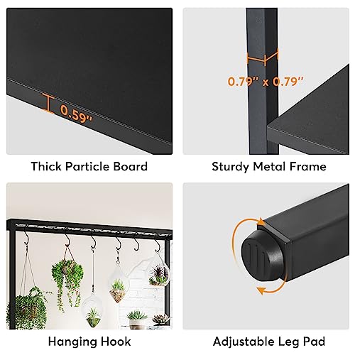 5-Tier Tall Indoor Plant Stand, 70.9” Large Metal Plant Shelf Flower Bonsai Pots Display Rack for Garden, Balcony, Living Room,Black