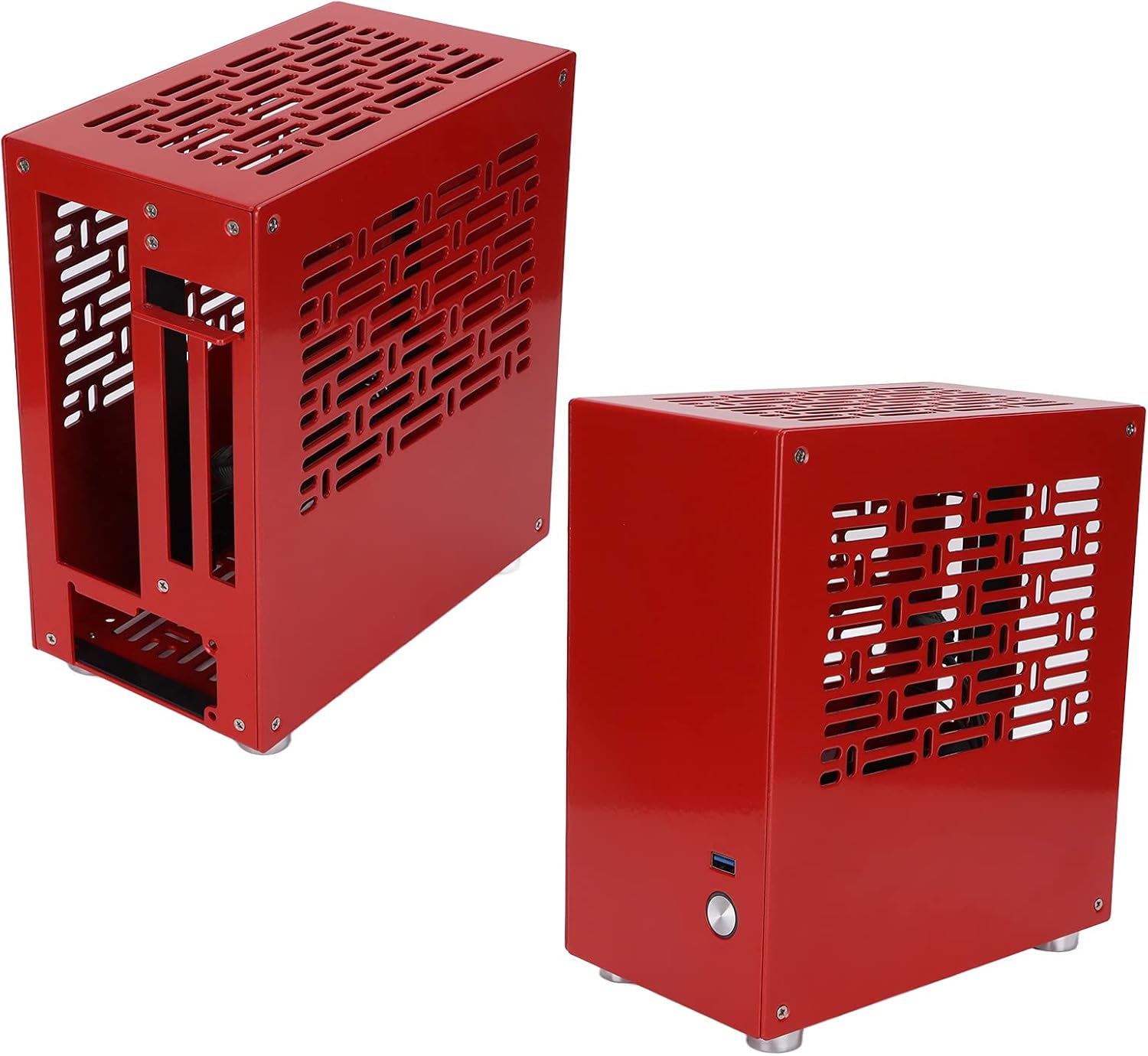 Yoidesu Computer Case, HTPC ITX Computer Gaming PC Case Mini Aluminum Computer Chassis Mini Tower Gaming Case for Game Office