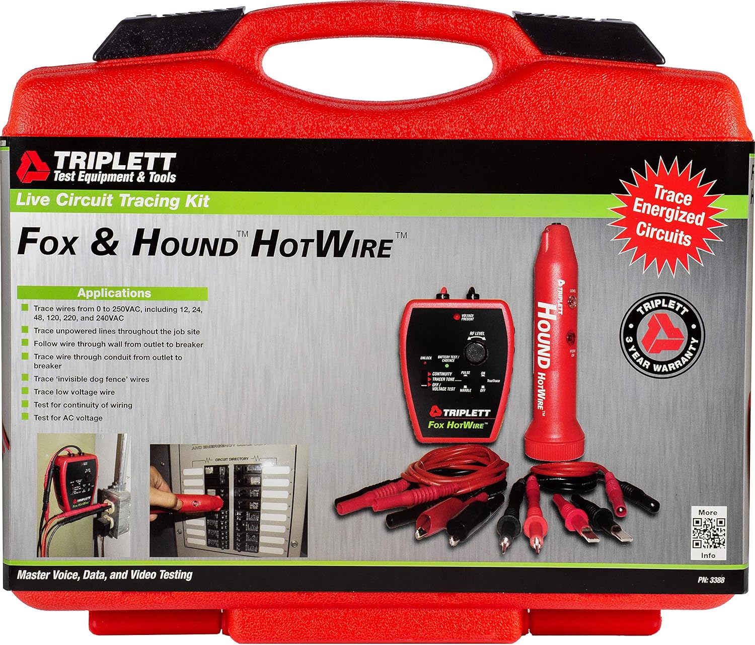 Triplett Fox & Hound Premium Tone and Probe Wire Tracing Kit Generates Multiple Tones with Adjustable Sensitivity for Electrical Wire, LAN Cable, Telephone, and More (3399)