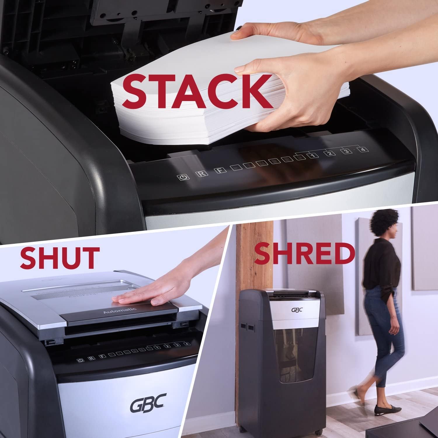 GBC Paper Shredder, Auto Feed+, 230 Sheet Capacity, Micro-Cut, Small Office Shredder, 230M (WSM1757607)