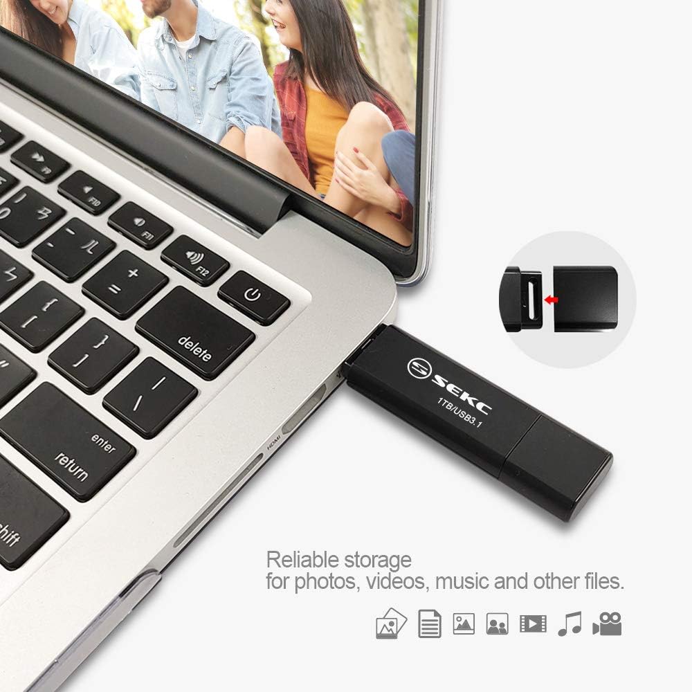 SEKC 1TB USB 3.1 Flash Drive, Read Speed up to 200MB/s, Black - SDA201T