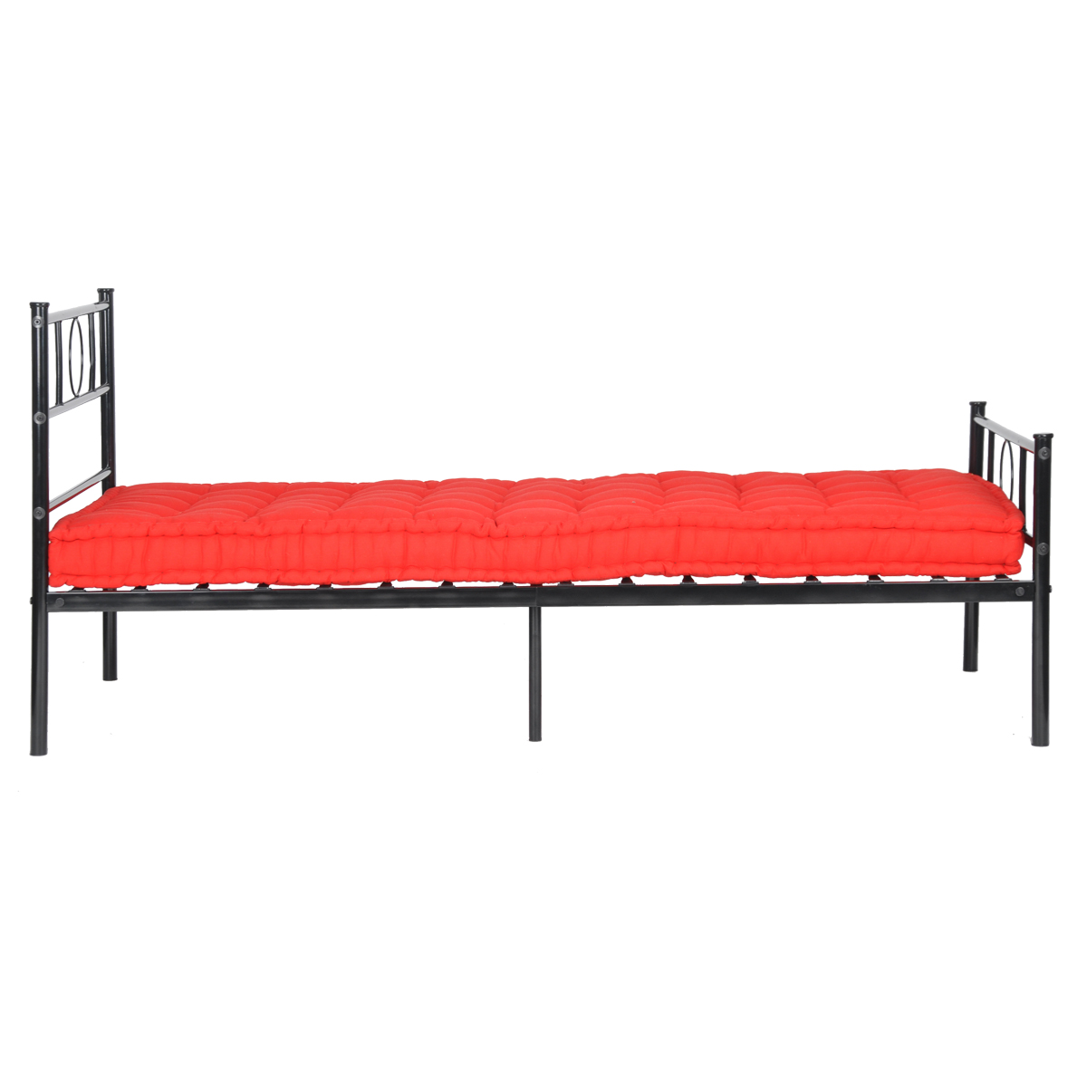 Teledu Metal Single Bed/Metal Platform Bed Frame/Foundation (Black)