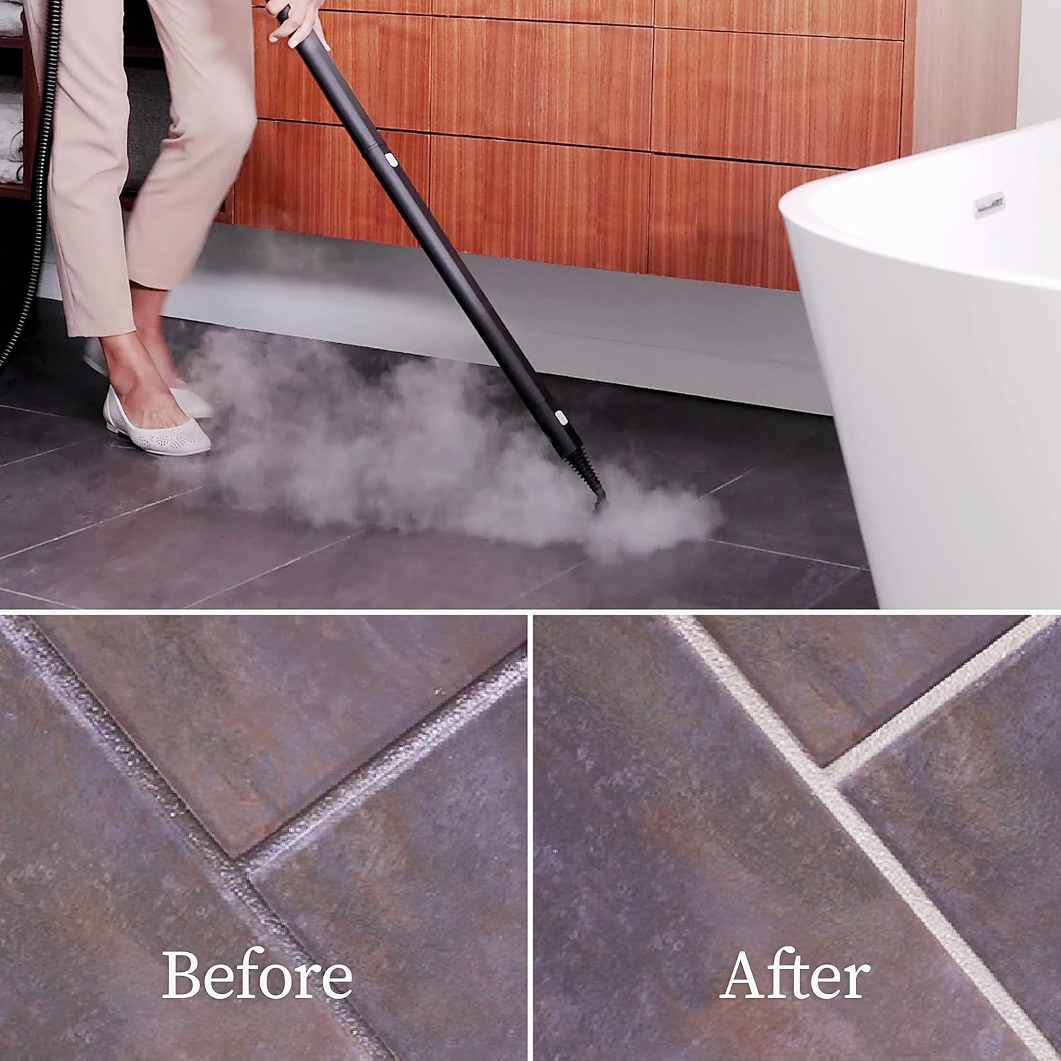 Certified Refurbished Dupray Neat Steam Cleaner Powerful Multipurpose Portable Steamer for Floors, Cars, Tiles Grout Cleaning. Chemical Free Disinfection for Home Kills 99.99%* of Bacteria and Viruses