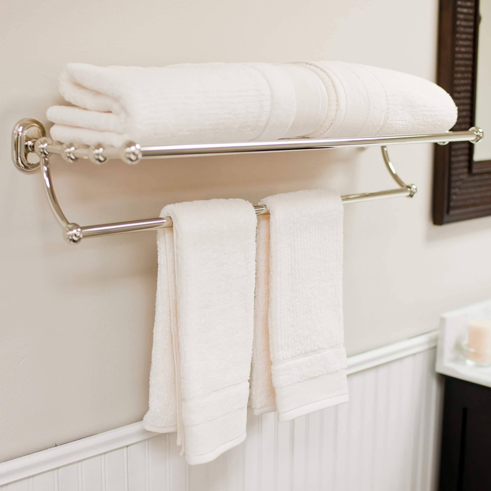 Water Creation BA-0001-05 Polished Nickel Multi Purpose Bath Train Rack for Classic Bathroom