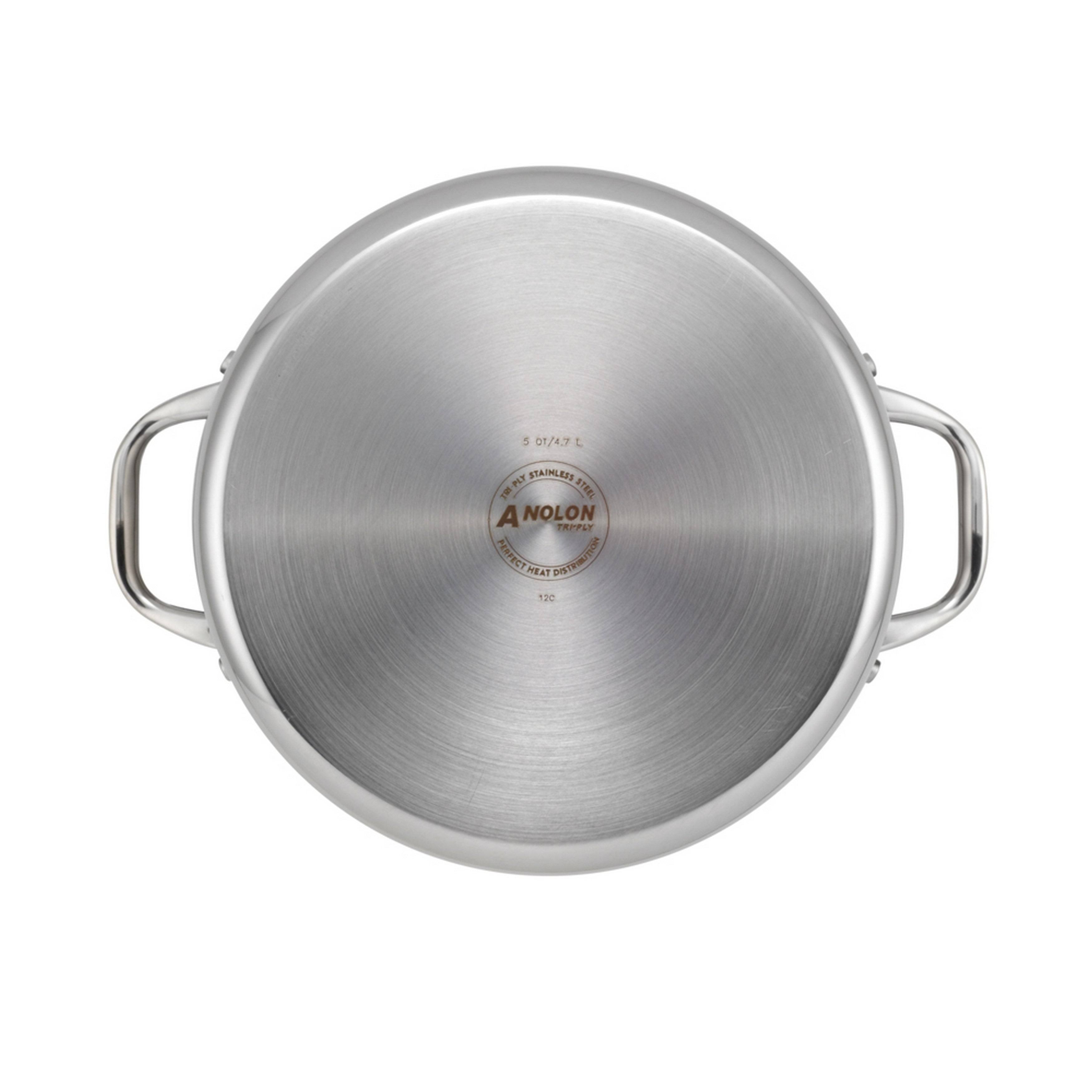 Anolon 5-Qt. Stainless Steel Tri-Ply Clad Covered Dutch Oven