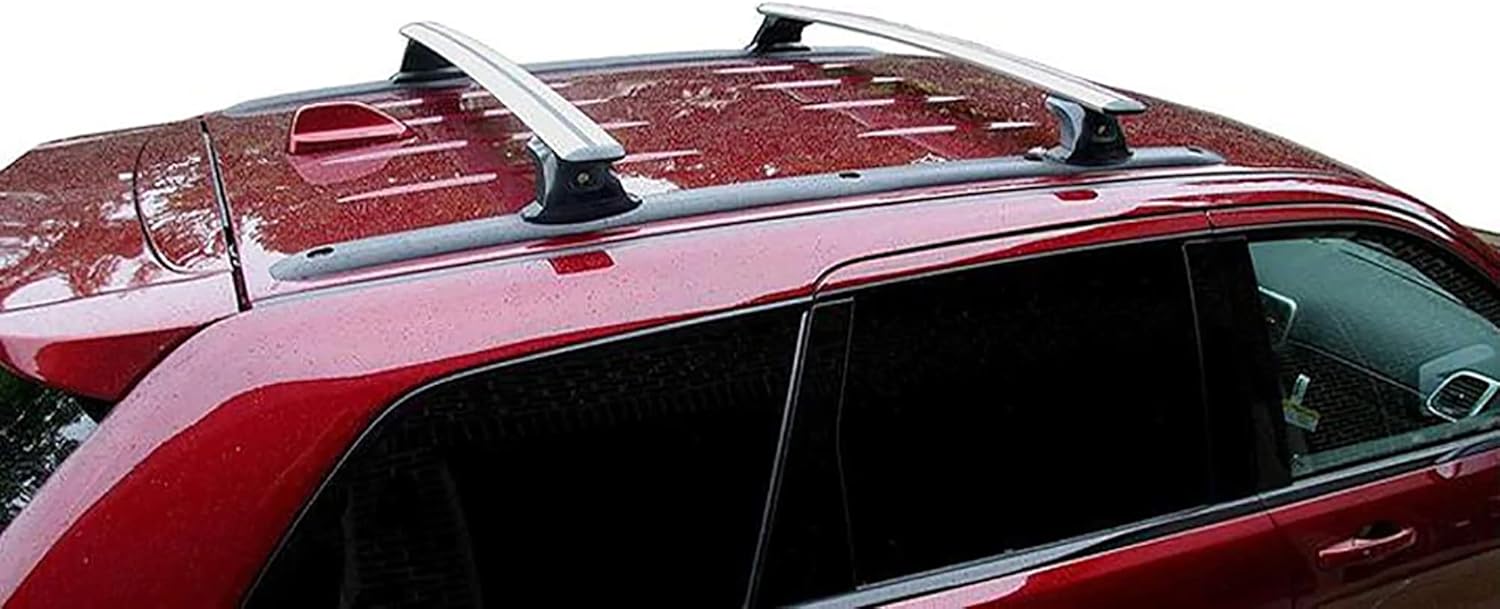 BRIGHTLINES Heavy Duty Anti-Theft Premium Aluminum Roof Bars Roof Rack Crossbars Compatible with 2011-2022 Jeep Grand Cherokee with Roof Black Plastic Moldings (Black)