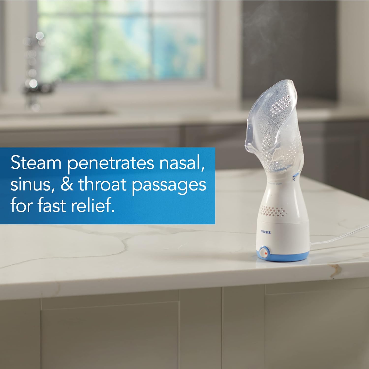 Vicks Personal Sinus&nbsp;Steam Inhaler&nbsp;with Soft Face Mask &ndash;&nbsp;Face Humidifier&nbsp;with Targeted Steam Relief Aids with Sinus Problems, Congestion and Cough