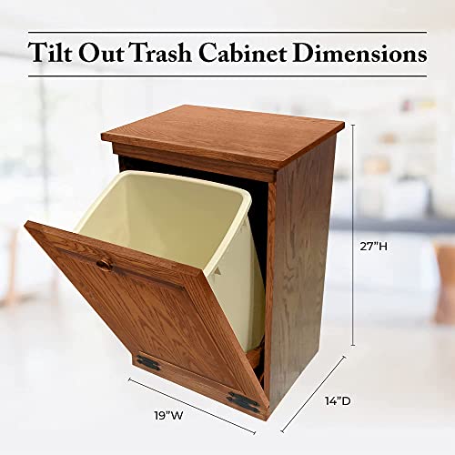 Peaceful Classics Tilt Out Trash Cabinet- Amish Handcrafted Wooden Pull Out Cabinet, Decorative Trash Bin Cabinet for Kitchen, Bedroom, & Home Patio, Tilt Out Laundry Hamper Cabinet