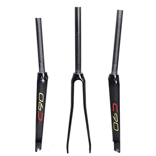 Carbon Fiber Bike Front Fork 700C Suspension Forks Ultralight for Road Bikes Fixed-Gear Cycling Hard Fork 1-1/8" 28.6mm