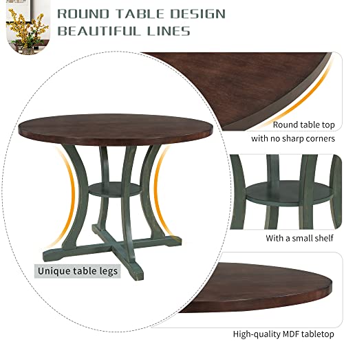 6-Piece Dining Set, Mid-Century Industrial Rustic StyleWooden Kitchen ChairSet with Rectangular Table and 4 Fabric Upholstered Chairs and Bench Family Furniture, for Home, C-Gray a