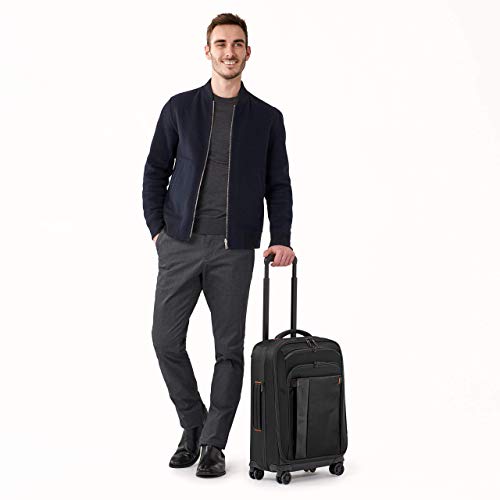 Briggs & Riley Domestic 22" Carry On Expandable Spinner - Luggage for Travel, Suitcases with Wheels, Softside Rolling Bag for Men & Women, Self-Repairing Zipper - ZDX Collection, Black