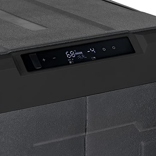 Newair Portable 80 Qt. Electric Car Camping Cooler with 4 Battery Protection Modes, Dual Zone Fridge and Freezer Storage, Retractable Handle, Outdoor Wheels and Rugged Construction