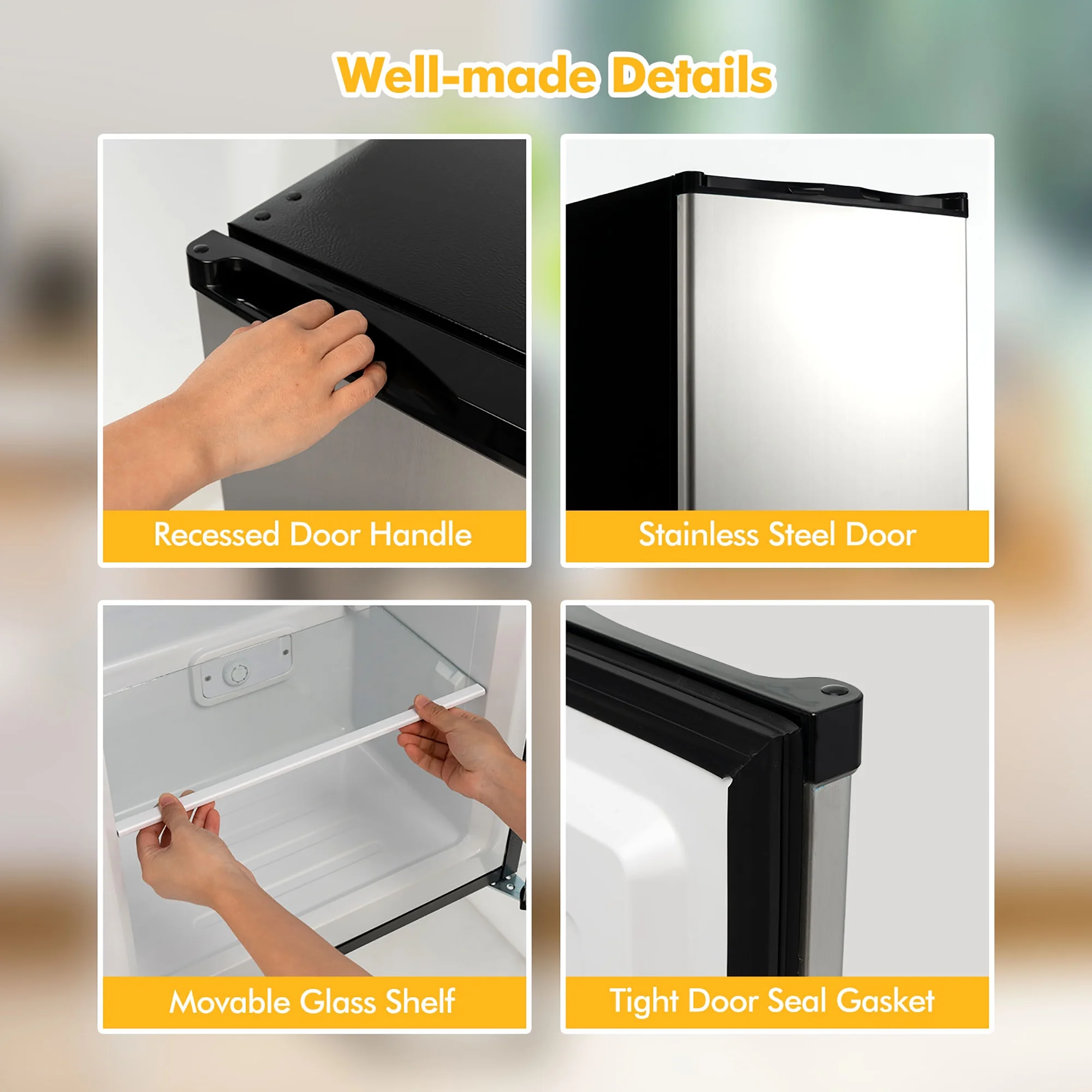 STAKOL 3 cu.ft. Compact Upright Freezer w/Single Stainless Steel Door Removable Shelves