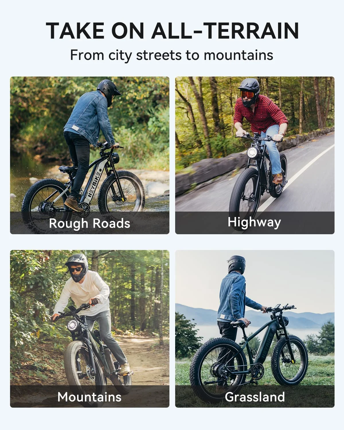 Heybike Brawn Electric Bike for Adults, 750W Fat Tire Ebikes with 48V 18Ah Removable Battery, 26'' Wheel Electric Mountain Bike, Hydraulic Front Fork Electric Bicycles