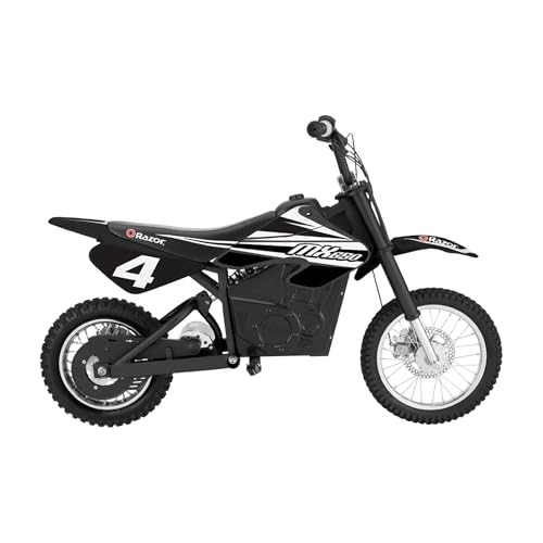 Razor MX650 Dirt Rocket Off-Road Motocross Bike–36V Electric Ride-On, Up to 17 mph, Front & Rear Suspension, Hand-Operated DualBrakes, Twist Grip Throttle, Authentic Motocross Bike Geometry
