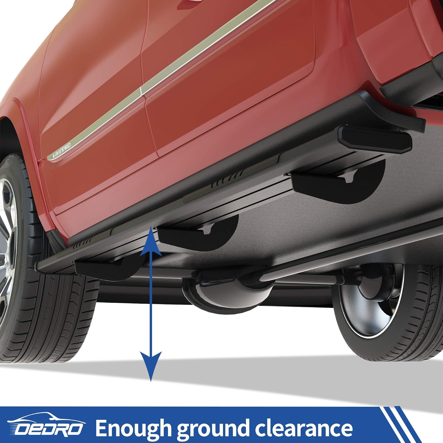 OEDRO 6.5 Running Boards Compatible with 2009-2018 Dodge Ram 1500 Quad Cab 2019-2022 Ram 1500 Classic, 2010-2022 2500/3500, Aluminum Side Steps Nerf Bars for More Fuel Efficiency, Black Textured
