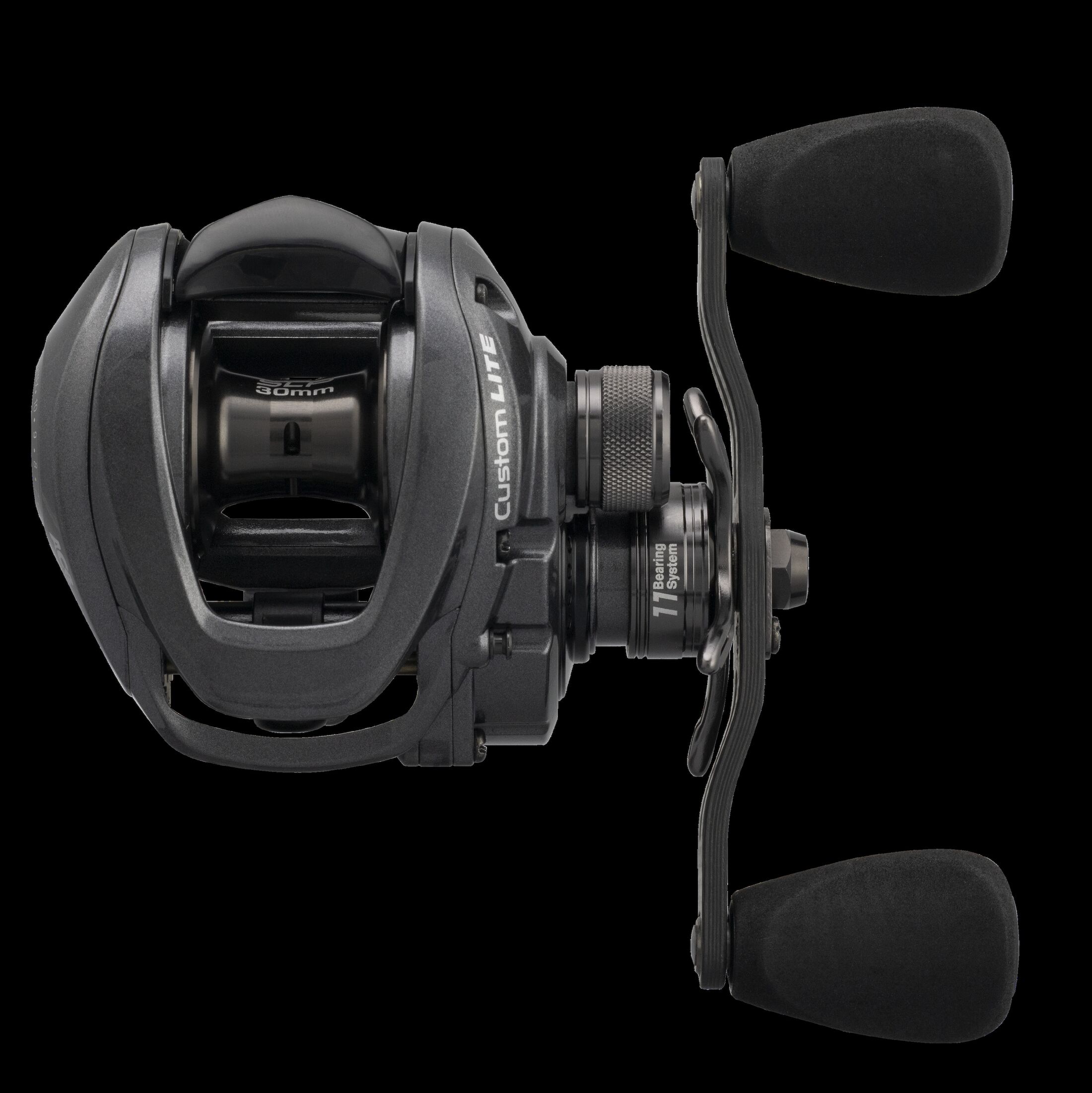 Lew's Custom Lite SLP Baitcast Fishing Reel, Left-Hand Retrieve, 7.5:1 Gear Ratio, 11 Bearing System with Stainless Steel Double Shielded Ball Bearings, Black