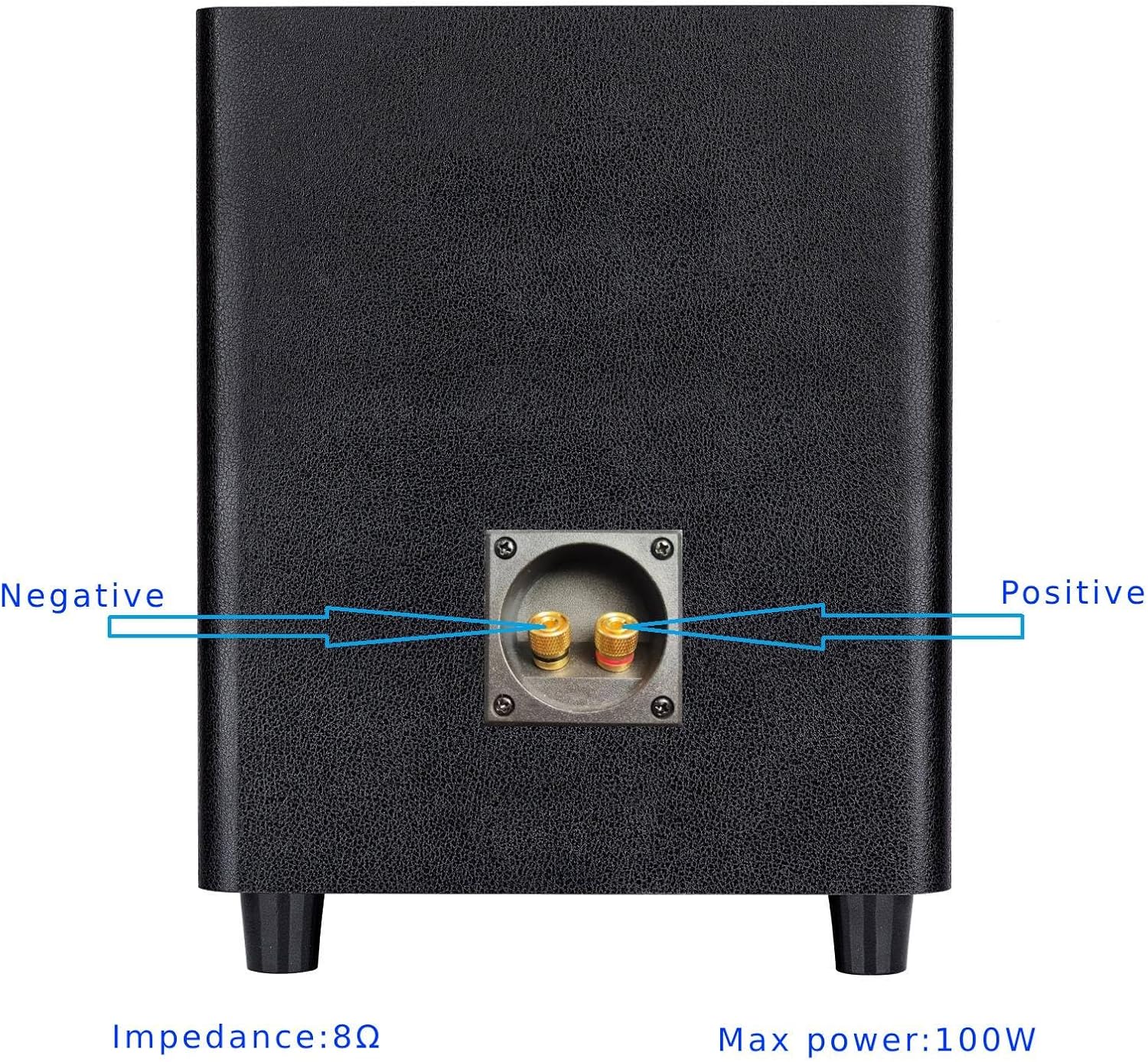 8 Inch Passive Subwoofer, 100W Power Heavy Bass Powerful Sound Synthetic Fiber Wood Material, Passive Speaker for Home Theater Party Plug and Play, Black