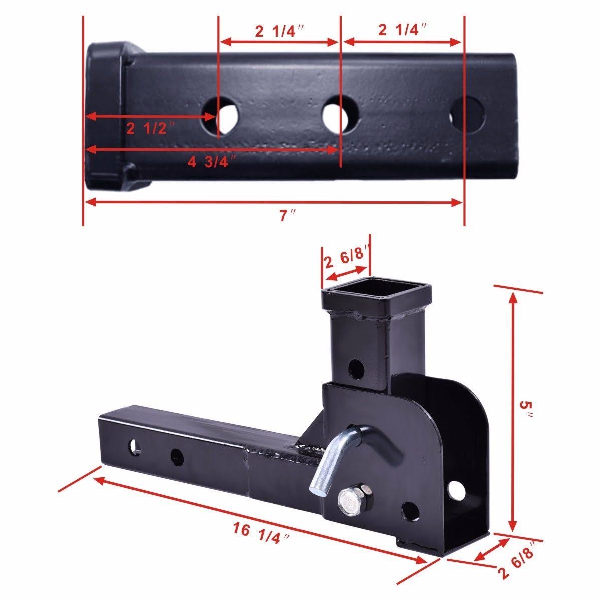 500 lb Folding 2x22 Trailer Hitch Mount Adapter Wheelchair Carrier