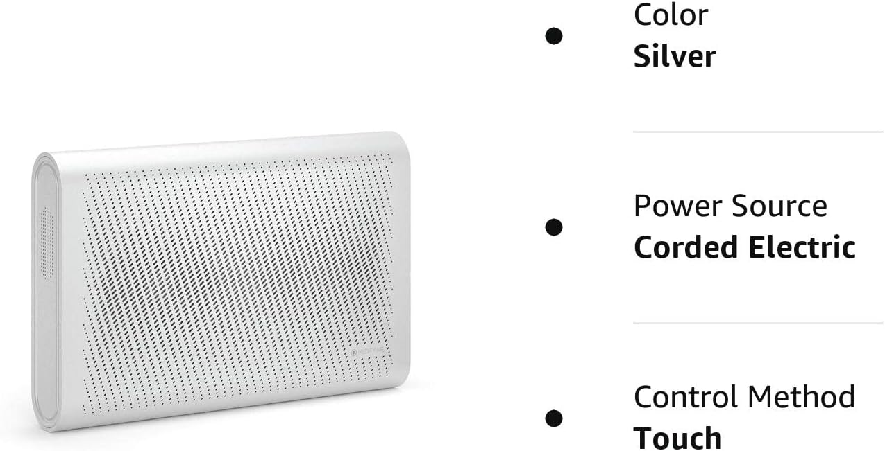 Medify Air MA-35 Air Purifier with H13 True HEPA Filter | 500 sq ft Coverage | for Allergens, Wildfire Smoke, Dust, Odors, Pollen, Pet Dander | Quiet 99.7% Removal to 0.1 Microns | Silver, 1-Pack