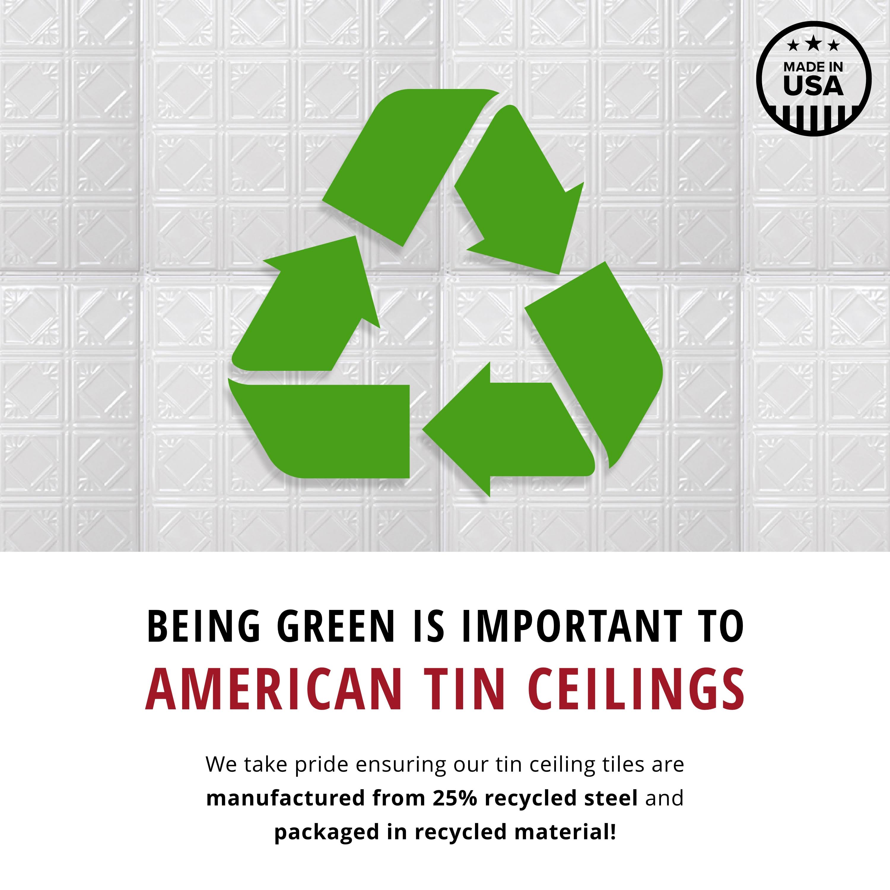 American Tin Ceilings 24-in x 24-in 5-Pack Silver Washed White Metal/Tin 15/16-in Surface-Mount Panel Ceiling Tiles | KIT-N-P07-
