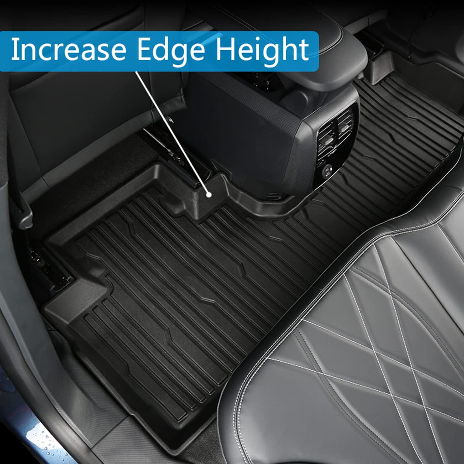 COSLAKE for Mustang Mach E Cargo Liner, Mustang Mach E Accessories 2021 2022, All-Weather Cargo Mat, TPE & Waterproof, 3D Cargo Liner Rear Trunk Mat Compatible with 2021 Mach-e Accessories, Black